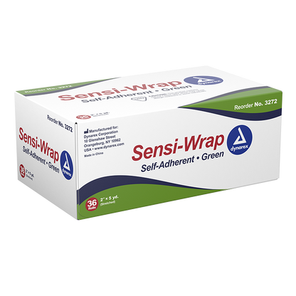 Dynarex Sensi Wrap, Self-Adherent, 2" x 5 yd Green, 36/cs