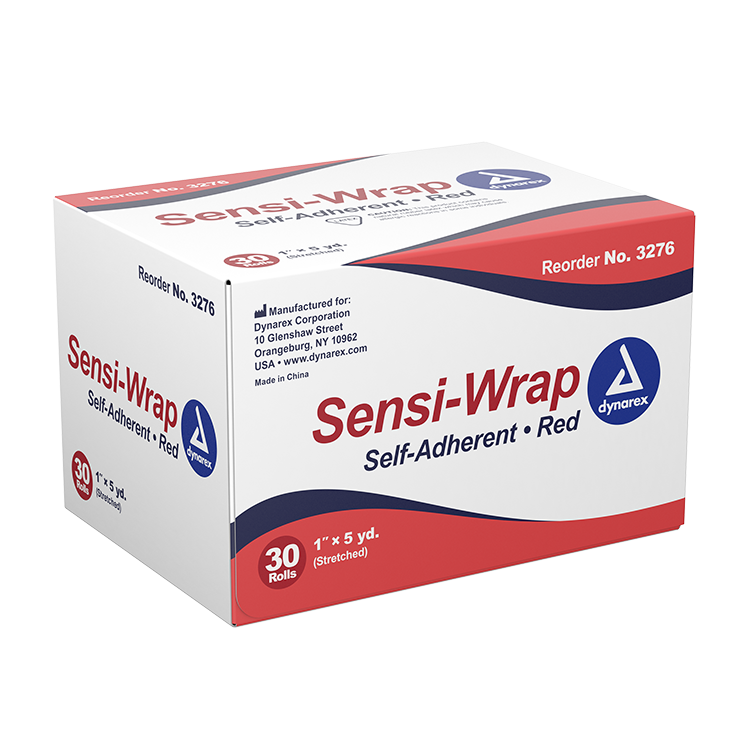 Dynarex Sensi Wrap, Self-Adherent, 1" x 5 yd Red, 30/cs