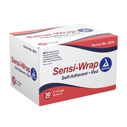 Dynarex Sensi Wrap, Self-Adherent, 1" x 5 yd Red, 30/cs