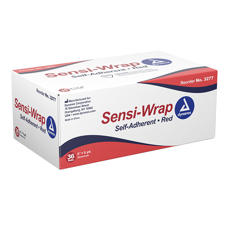 Dynarex Sensi Wrap, Self-Adherent, 2" x 5 yd Red, 36/cs