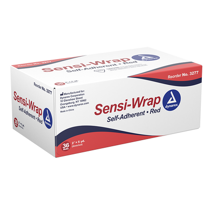 Dynarex Sensi Wrap, Self-Adherent, 2" x 5 yd Red, 36/cs