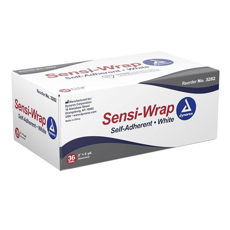 Dynarex Sensi Wrap, Self-Adherent, 2" x 5 yd White, 36/cs