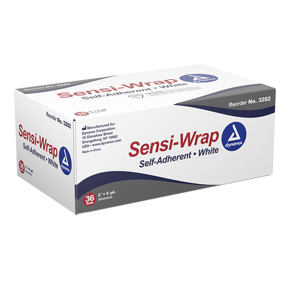 Dynarex Sensi Wrap, Self-Adherent, 2" x 5 yd White, 36/cs