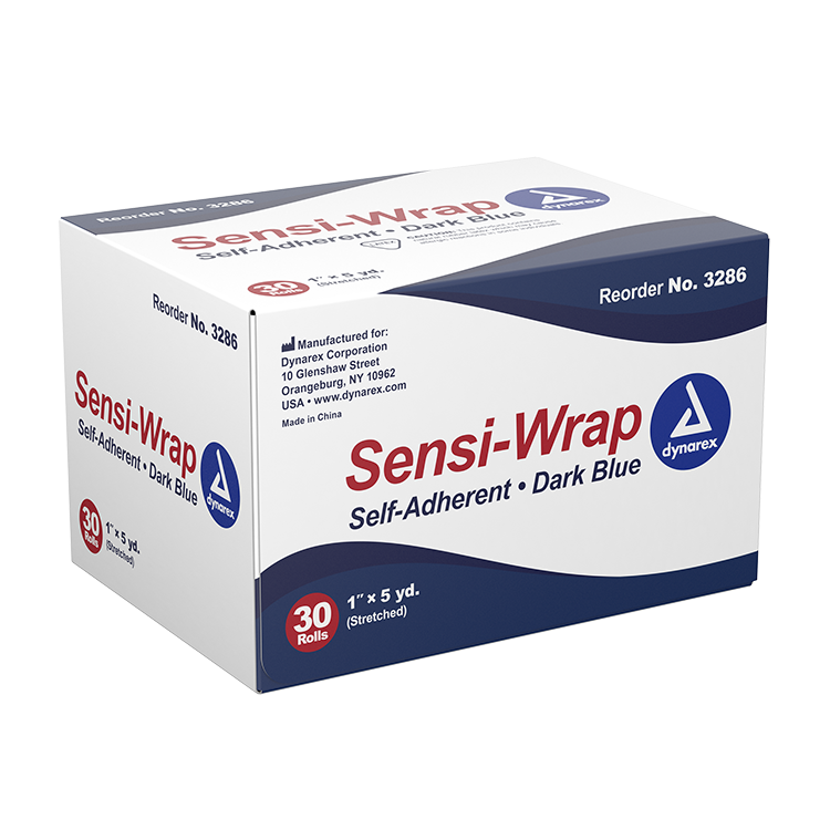 Dynarex Sensi Wrap, Self-Adherent, 1" x 5 yd Dark Blue, 30/cs