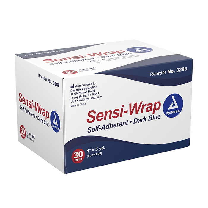 Dynarex Sensi Wrap, Self-Adherent, 1" x 5 yd Dark Blue, 30/cs