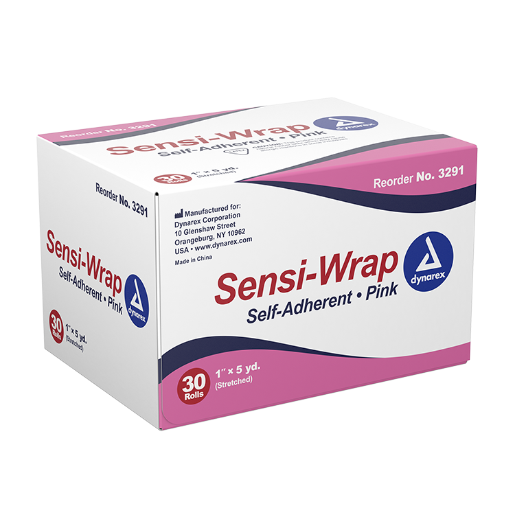 Dynarex Sensi Wrap, Self-Adherent, 1" x 5 yd Pink, 30/cs