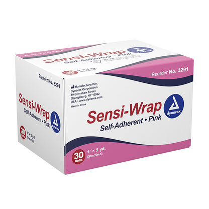 Dynarex Sensi Wrap, Self-Adherent, 1" x 5 yd Pink, 30/cs