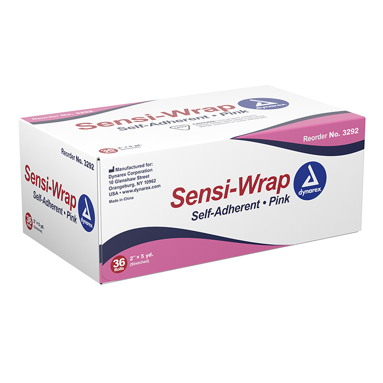 Dynarex Sensi Wrap, Self-Adherent, 2" x 5 yd Pink, 36/cs