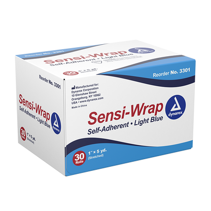 Dynarex Sensi Wrap, Self-Adherent, 1" x 5 yd Light Blue, 30/cs