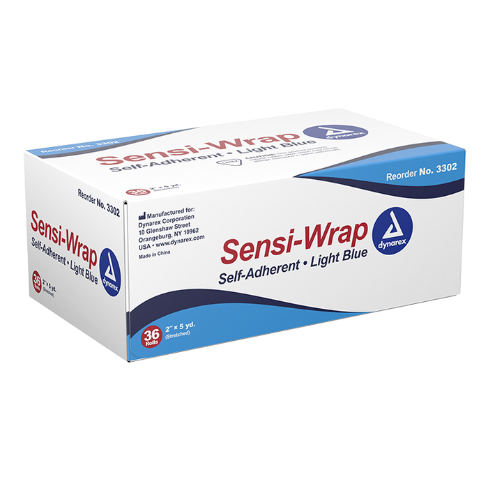 Dynarex Sensi Wrap, Self-Adherent, 2" x 5 yd Light Blue, 36/cs