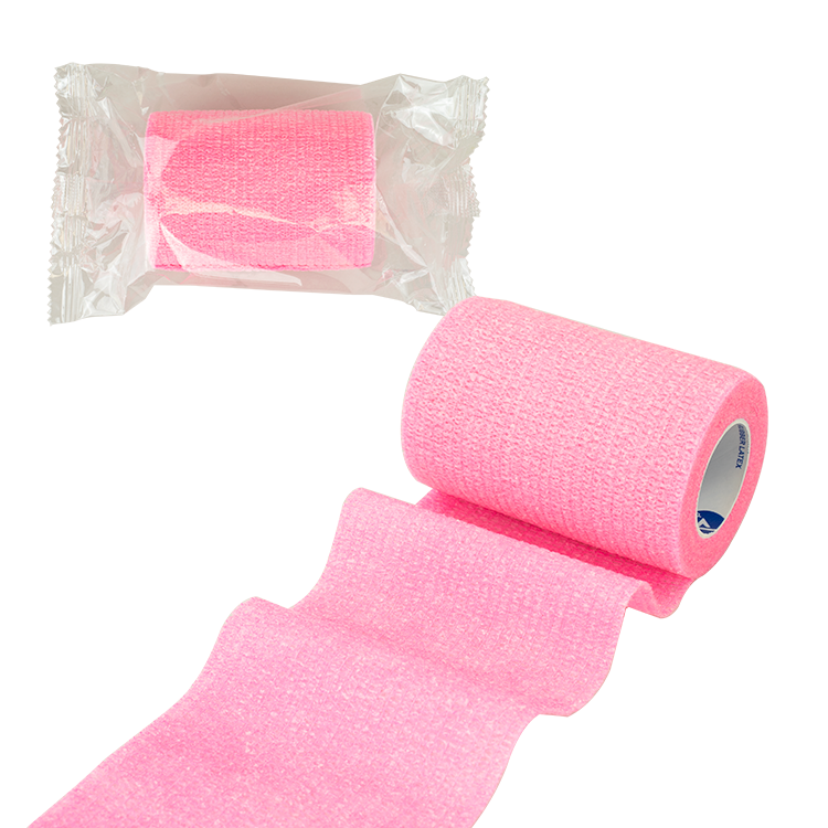 Dynarex Sensi Wrap, Self-Adherent Wrap - Latex Free, 1" x 5 yds Pink, 30/Cs