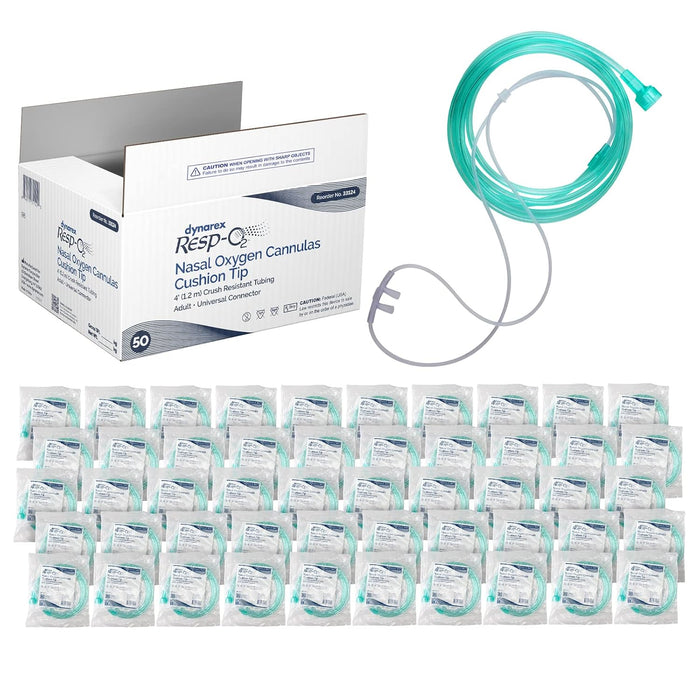 Dynarex Resp-O2 Nasal Oxygen Cannulas with Cushion Tips (50 Count)