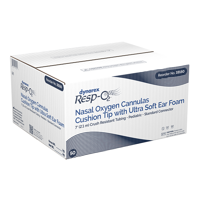 Dynarex Resp-O2 Nasal Oxygen Cannulas with Cushion Tips and Ultra Soft Ear Foam (50 Count)