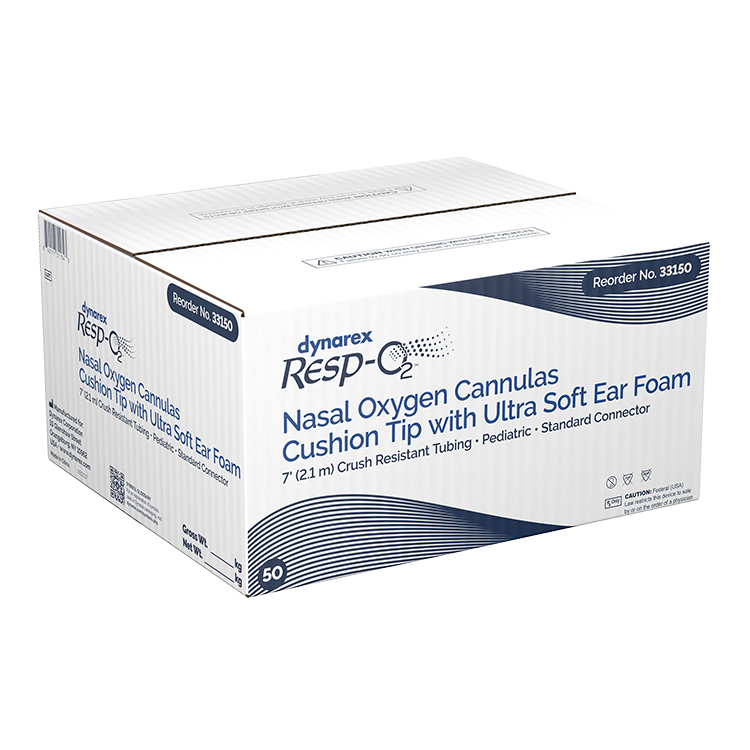 Dynarex Resp-O2 Nasal Oxygen Cannulas with Cushion Tips and Ultra Soft Ear Foam (50 Count)