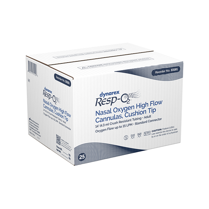 Dynarex Resp-O2 Nasal Oxygen High Flow Cannula Cushion Tip (25 Count)