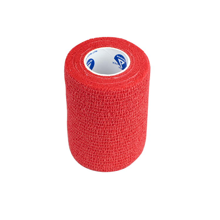 Dynarex Sensi Wrap, Self-Adherent - Latex Free, 4" X 5 yds Red, 18/Cs