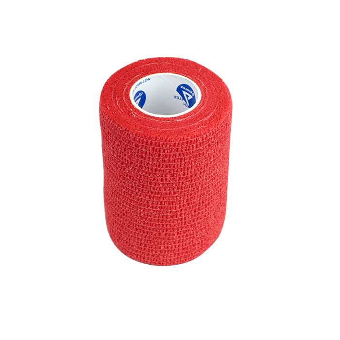 Dynarex Sensi Wrap, Self-Adherent - Latex Free, 4" X 5 yds Red, 18/Cs