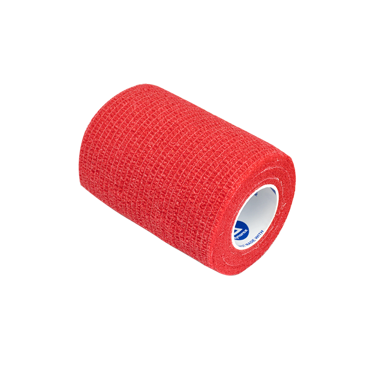 Dynarex Sensi Wrap, Self-Adherent - Latex Free, 4" X 5 yds Red, 18/Cs