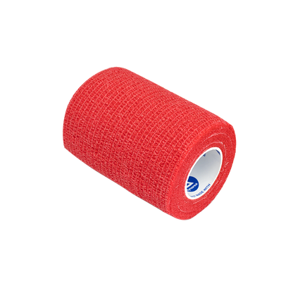 Dynarex Sensi Wrap, Self-Adherent - Latex Free, 4" X 5 yds Red, 18/Cs