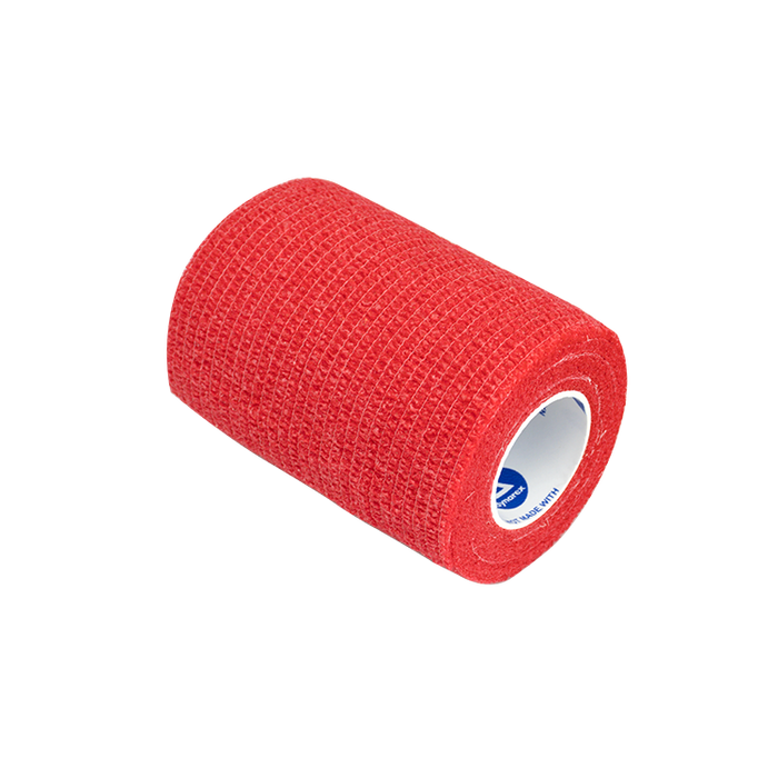 Dynarex Sensi Wrap, Self-Adherent - Latex Free, 4" X 5 yds Red, 18/Cs