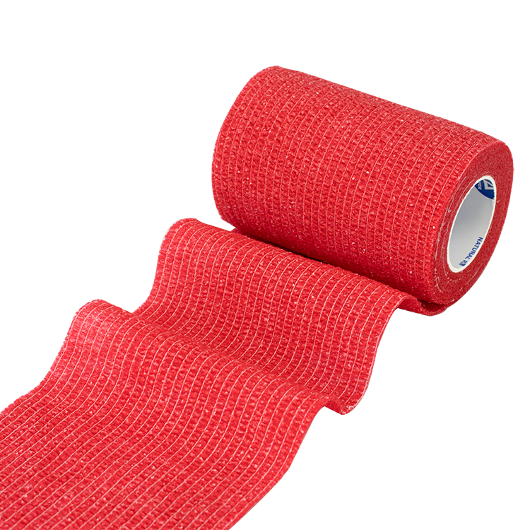 Dynarex Sensi Wrap, Self-Adherent - Latex Free, 4" X 5 yds Red, 18/Cs