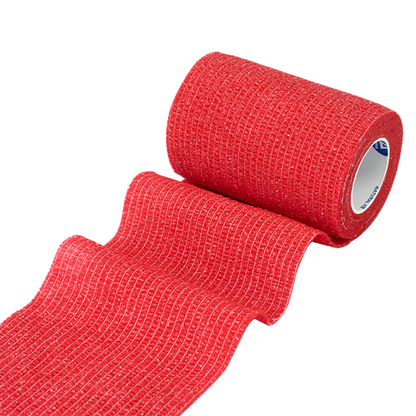 Dynarex Sensi Wrap, Self-Adherent - Latex Free, 4" X 5 yds Red, 18/Cs