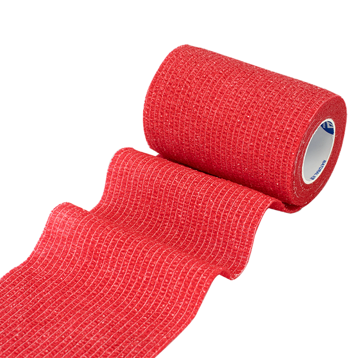 Dynarex Sensi Wrap, Self-Adherent - Latex Free, 4" X 5 yds Red, 18/Cs