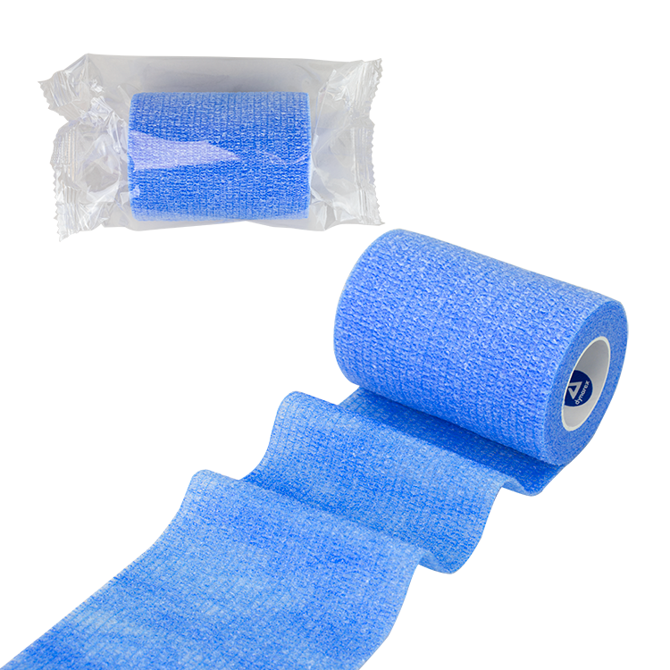 Dynarex Sensi Wrap, Self-Adherent - Latex Free, 4" X 5 yds Blue, 18/Cs