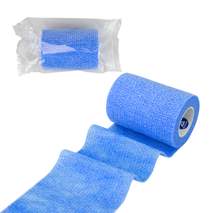 Dynarex Sensi Wrap, Self-Adherent - Latex Free, 4" X 5 yds Blue, 18/Cs