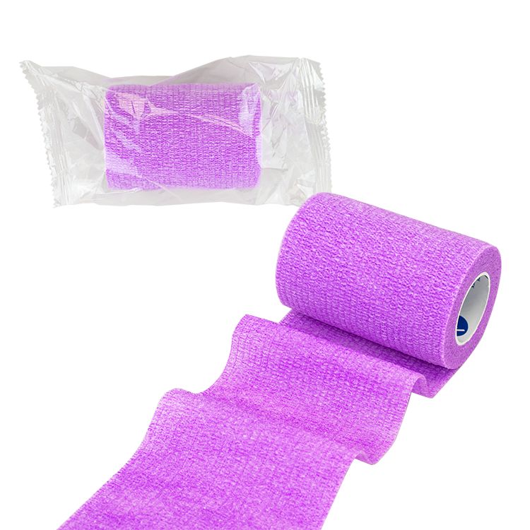 Dynarex Sensi Wrap, Self-Adherent - Latex Free, 4" X 5 yds Purple, 18/Cs