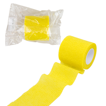 Dynarex Sensi Wrap, Self-Adherent - Latex Free, 4" X 5 yds Yellow, 18/Cs