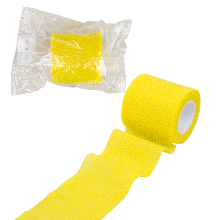 Dynarex Sensi Wrap, Self-Adherent - Latex Free, 4" X 5 yds Yellow, 18/Cs