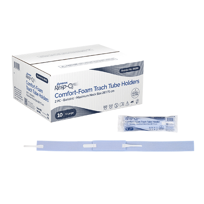 Dynarex Comfort-Foam Trach Tube Holder, 2-Piece - Bariatric (10 Count)