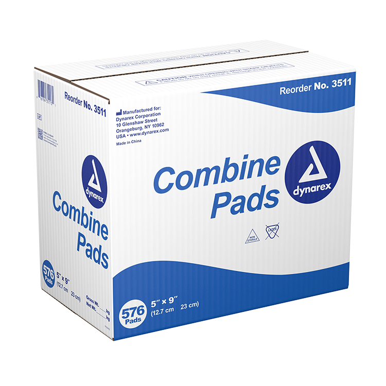 Dynarex Combine Pads - Non-Sterile, 5" x 9", Bulk (576 Count)