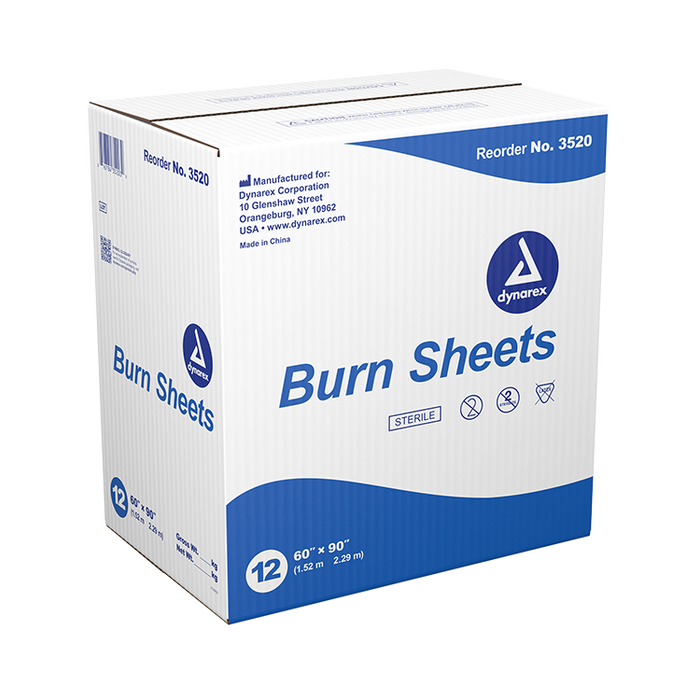 Dynarex Burn Sheet - Sterile, 60" x 90", 12/cs