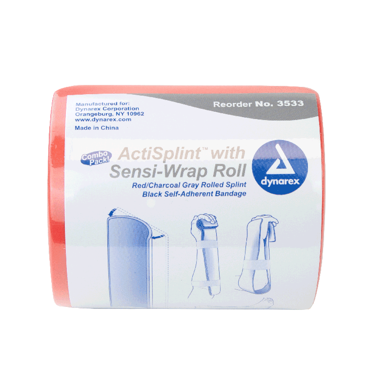 Dynarex ActiSplint with Sensi-Wrap, 2" x 5 yd, Black, 50/cs