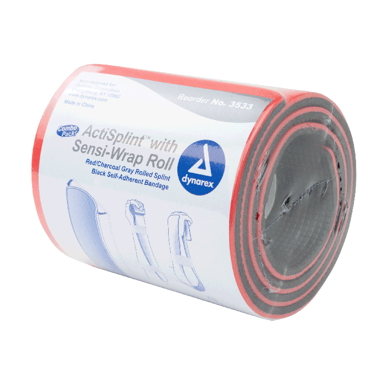 Dynarex ActiSplint with Sensi-Wrap, 2" x 5 yd, Black, 50/cs