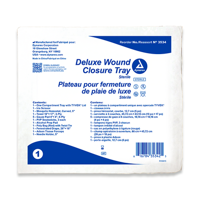 Dynarex Deluxe Wound Closure Trays, 20/cs