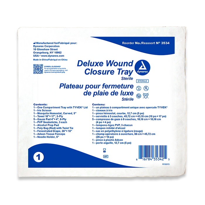 Dynarex Deluxe Wound Closure Trays, 20/cs