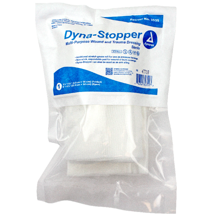 Dynarex Dyna-Stopper Trauma Dressing - Sterile, 3.5" x 5.5", 60/cs