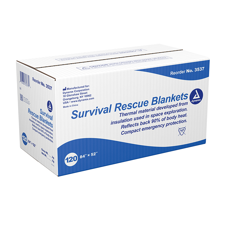 Dynarex Emergency Survival Rescue Blanket, 84" x 52" (120 Count)