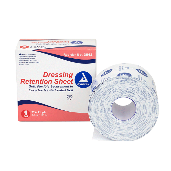 Dynarex Dressing Retention Sheet - Latex Free, 2" x 11 yd, 5/cs