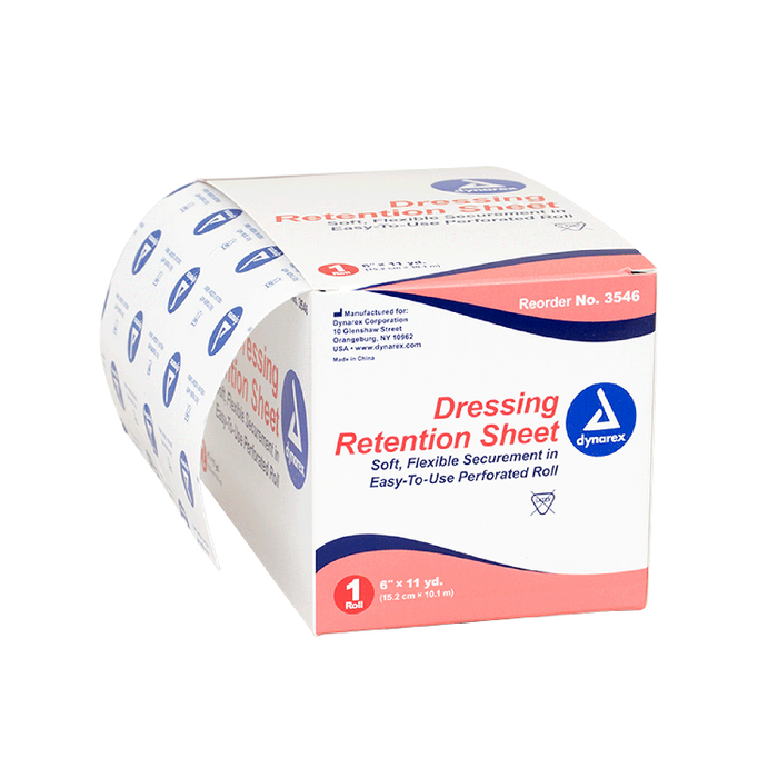 Dynarex Dressing Retention Sheet - Latex Free, 6" x 11 yd, 5/cs