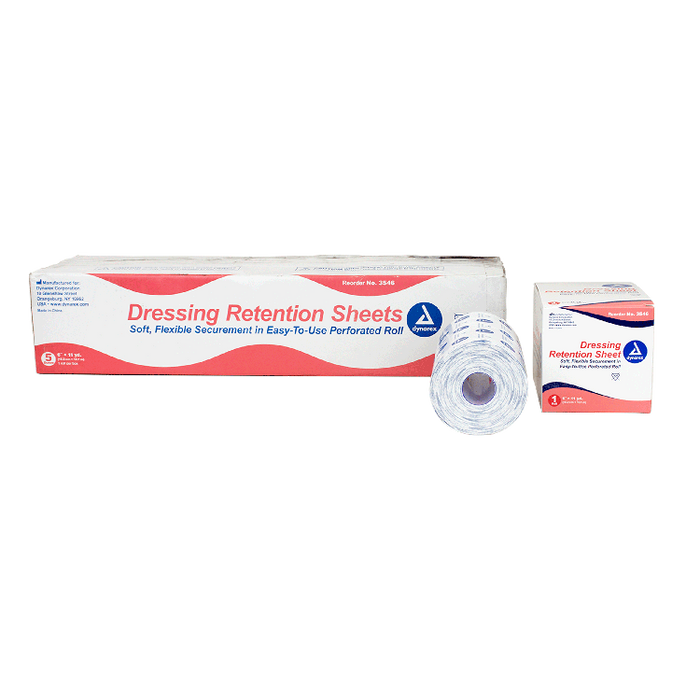 Dynarex Dressing Retention Sheet - Latex Free, 6" x 11 yd, 5/cs