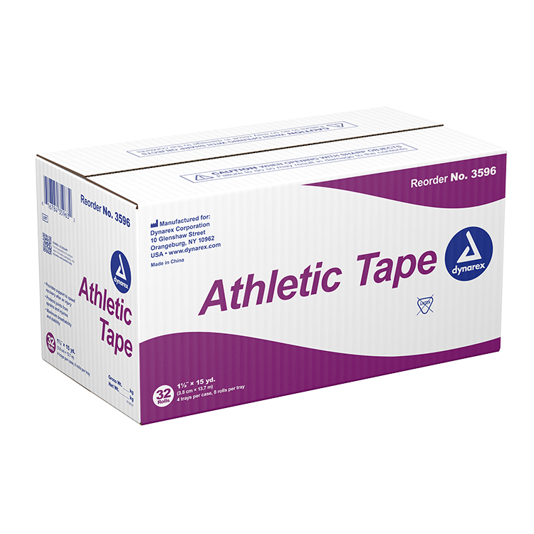 Dynarex Athletic Tape, 1.5" x 15 yd, 4/8/cs