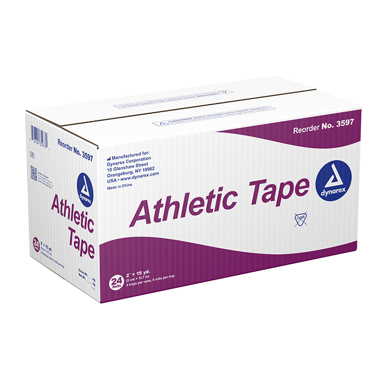 Dynarex Athletic Tape, 2" x 15 yd, 3/8/cs