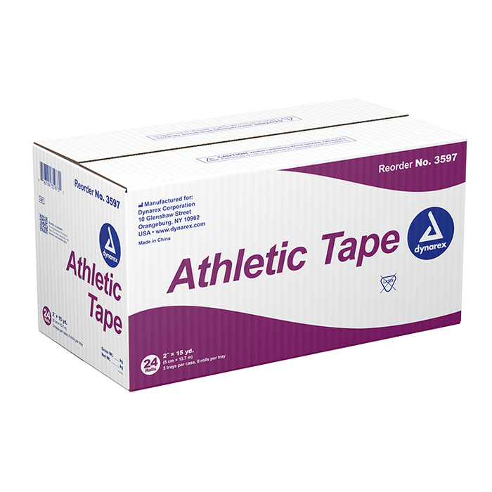 Dynarex Athletic Tape, 2" x 15 yd, 3/8/cs