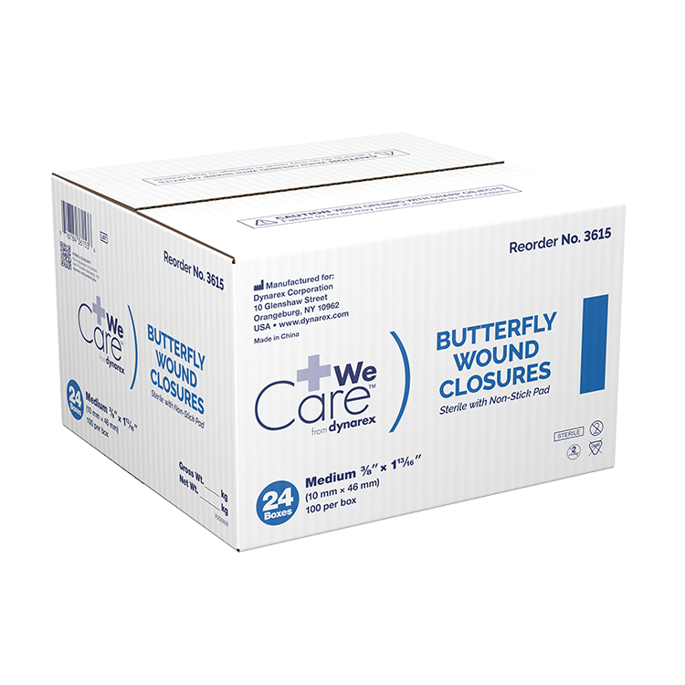 Dynarex Butterfly Wound Closure, Sterile - 100ea/bx, 24bxs/cs (2400 Count)