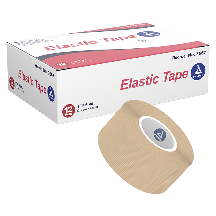 Dynarex Elastic Tape, 1" x 5 yd, 12/12/cs