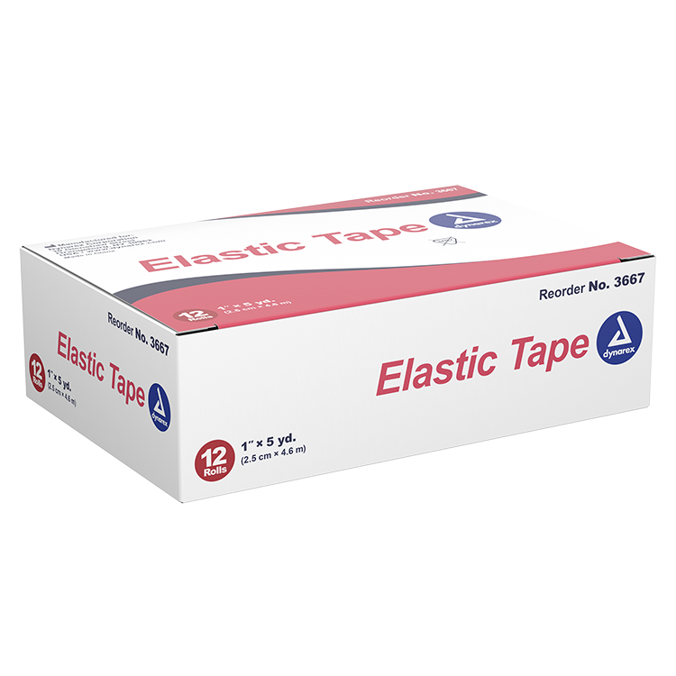 Dynarex Elastic Tape, 1" x 5 yd, 12/12/cs